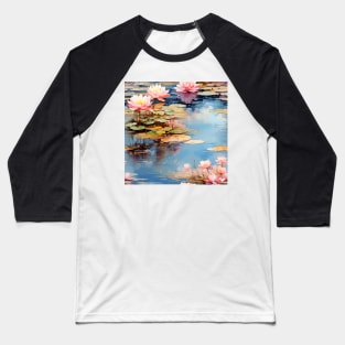 Monet Style Water Lilies 7 Baseball T-Shirt